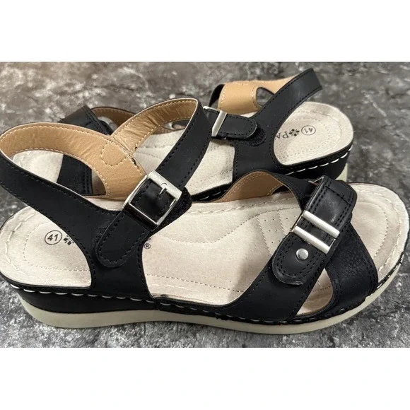 Patrizia By Spring Step Womens Cirielle Wedge Sandal‎ Comfort Walk Black 41/10 - Picture 5 of 12